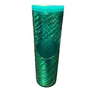 Starbucks 16oz Beverage Tumbler New W/ Tags 2022 Holiday Iridescent Green Swirl